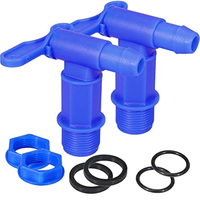 MUGLIO 3/4"" Drum Spigot Faucet Pail Taps with EPDM Gasket Polypropylene Construction FDA Compliant Materials NPT Connection for Plastic Gallon Drums by MUGLIO(Blue) - Image 1